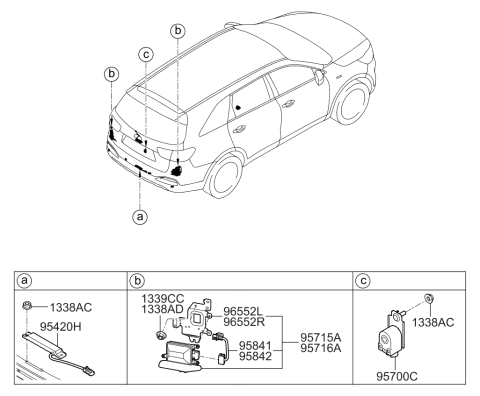 2018 Kia Sorento Extension Wiring-Bsd,RH Diagram for 95824C6010