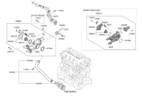 2017 Kia Sorento Coolant Pipe & Hose Diagram 2