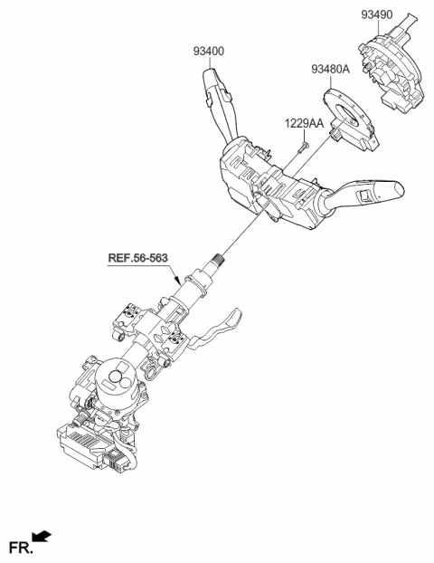 2016 Kia Sorento Switch Assembly-Multifunction Diagram for 93400C5750