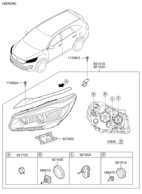 2018 Kia Sorento Head Lamp Diagram 2