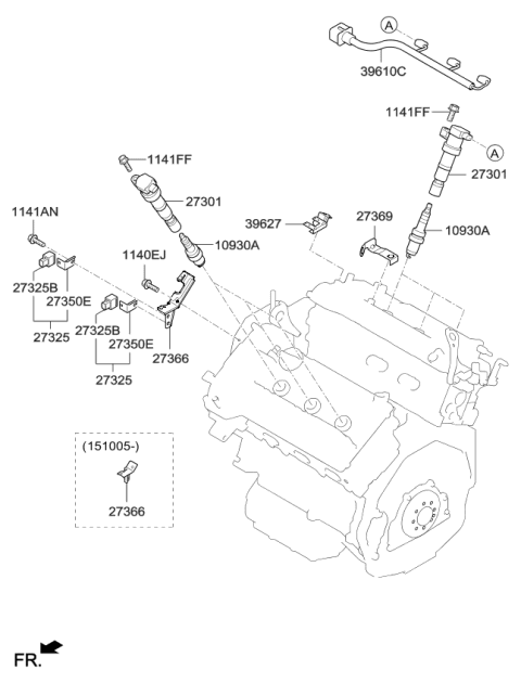 2016 Kia Sorento Spark Plug Assembly Diagram for 1884611070