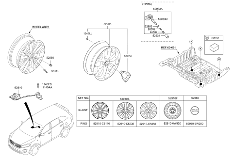 2016 Kia Sorento Nut-TPMS Diagram for 52934D4100