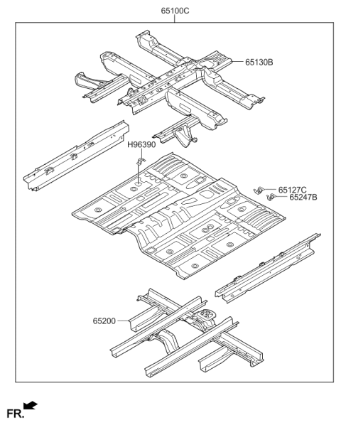2015 Kia Sorento Reinforcement Assembly-C Diagram for 65130C6000