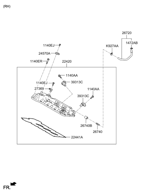 2016 Kia Sorento Rocker Cover Diagram 4