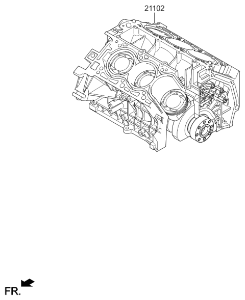 2018 Kia Sorento Short Engine Assy Diagram 3