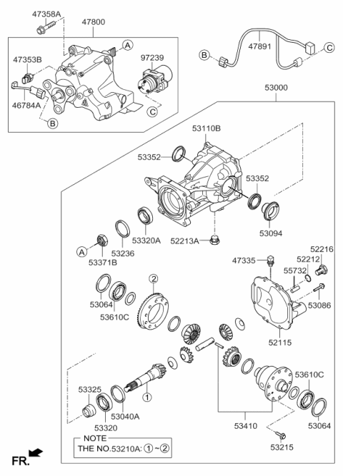 2016 Kia Sorento Carrier Assembly-Differential Diagram for 530003B510