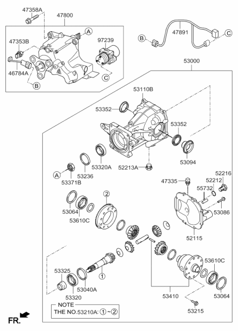 2016 Kia Sorento Carrier Assembly Diagram for 530103B511