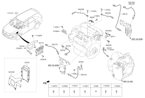 2016 Kia Sorento Extension Wire Diagram for 393123C160