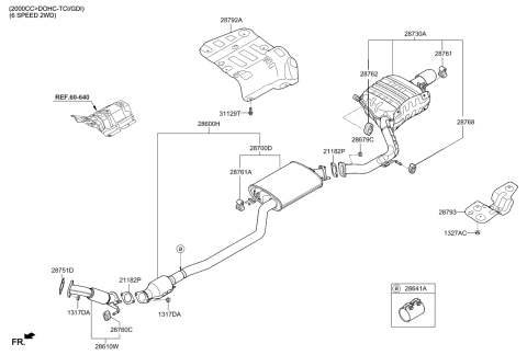 2016 Kia Sorento Muffler & Exhaust Pipe Diagram 2