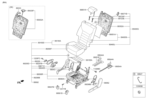 2016 Kia Sorento Back Assembly-2ND Seat,R Diagram for 89400C6030C63