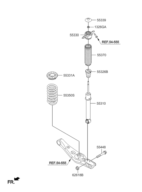 2017 Kia Sorento Rear Spring & Strut Diagram