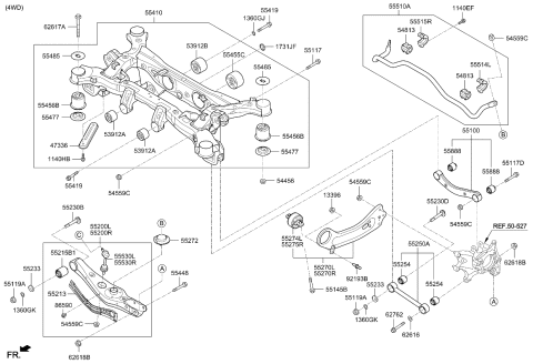 2018 Kia Sorento Arm Complete-Rear Lower Diagram for 55220C5050