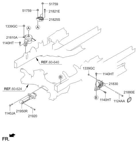 2015 Kia Sorento Engine & Transaxle Mounting Diagram 3