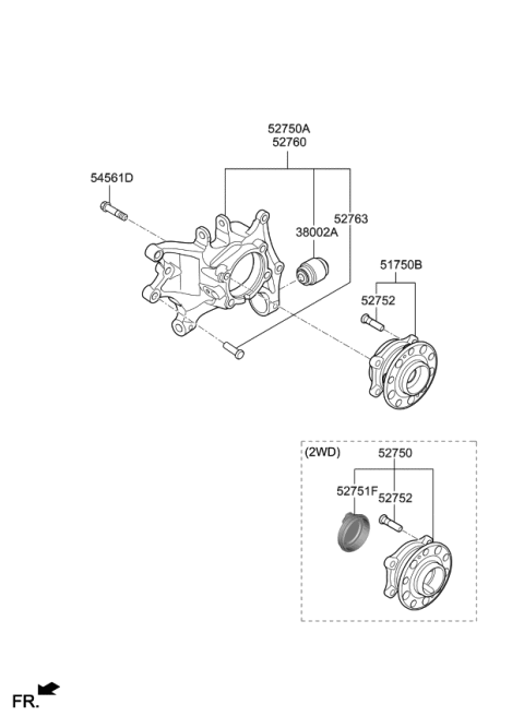 2017 Kia Sorento Rear Bearing Sensor Diagram for 58980C5000