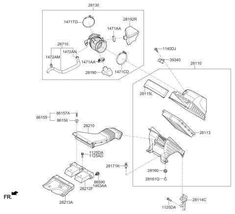 2016 Kia Sorento Duct Assembly-Air Diagram for 28210C5100