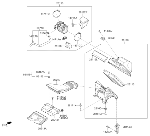 2016 Kia Sorento Air Cleaner Diagram 1