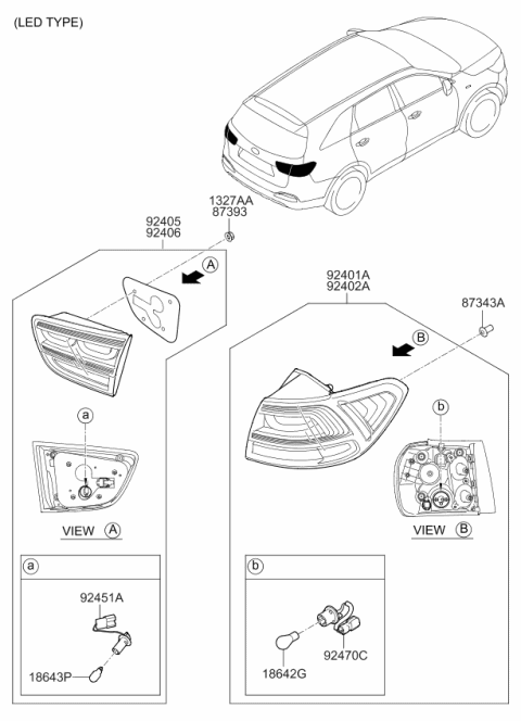 2018 Kia Sorento Rear Combination Lamp Diagram 2