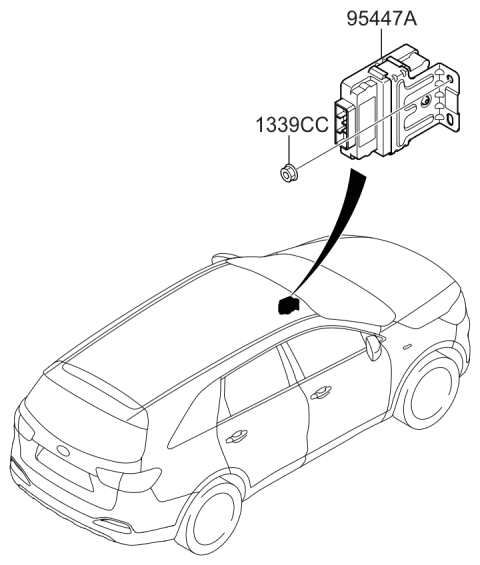 2015 Kia Sorento ECU-4WD Diagram for 954473B460