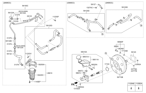 2016 Kia Sorento Pipe-Vacuum Diagram for 59133C5000