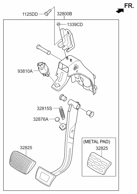2016 Kia Sorento Brake & Clutch Pedal Diagram