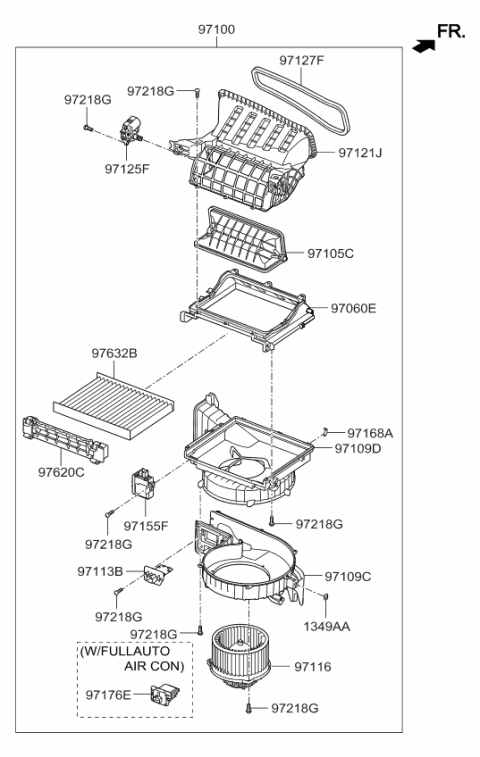 2018 Kia Sorento Door Assembly-Air Inlet Diagram for 97122C6000