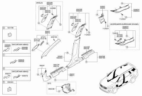 2015 Kia Sorento Knob-Height ADJUSTER Diagram for 85834C6000BHH