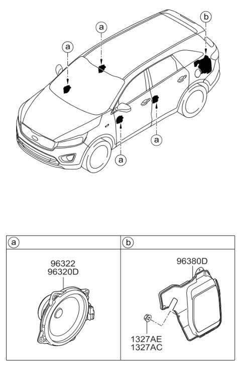 2018 Kia Sorento Speaker - Diagram 1