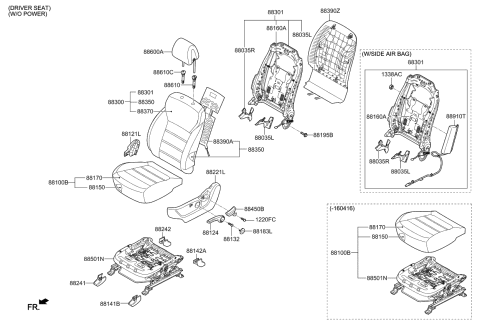 2018 Kia Sorento Cap-Height Knob,LH Diagram for 88189C6000WK