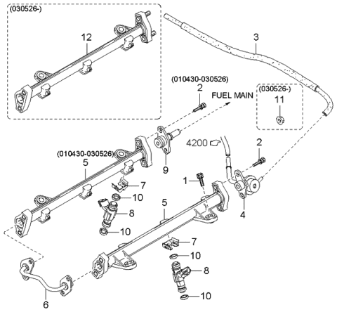 2003 Kia Sedona Distributor-Fuel Diagram