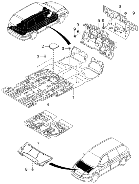 2003 Kia Sedona FASTENER Diagram for MG0456886579