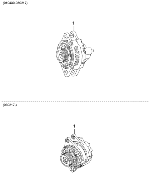 2004 Kia Sedona ALTERNATOR Diagram for 3730039435