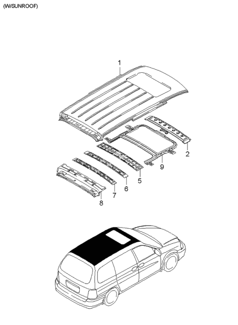 2003 Kia Sedona Roof Panels Diagram 2