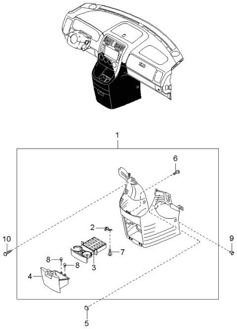 2004 Kia Sedona Console Diagram