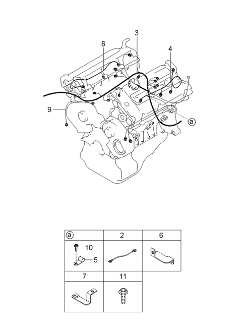 2001 Kia Sedona Wiring Harnesses-Engine & Transmission Diagram