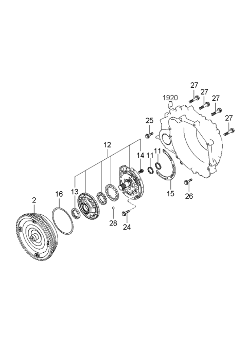 2005 Kia Sedona Torque Converter, Oil Pump & Pipings Diagram 2