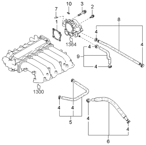 2003 Kia Sedona Clip-Throttle Body Diagram for 0K52Y41681