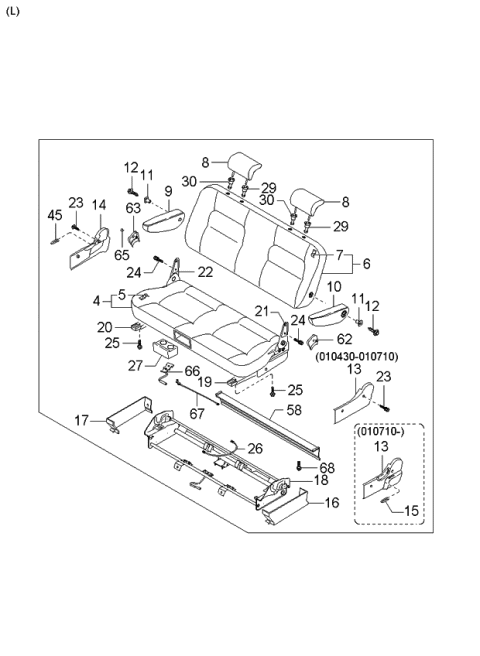 2004 Kia Sedona Rear Seats Diagram 2