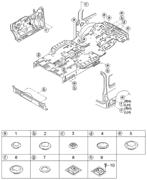 2002 Kia Sedona Grommet Diagram for 0S08356055