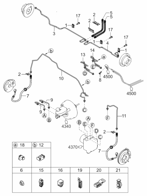 2003 Kia Sedona Pipe-Brake Main, RH Diagram for 2K52Y45250