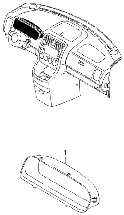 2002 Kia Sedona Hood Assembly-Meter Diagram for 0K53A55420