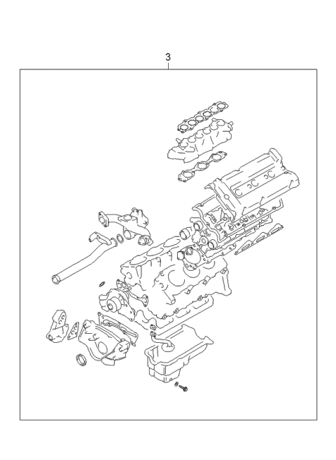 2002 Kia Sedona Gasket Set Diagram for K0AJ210270