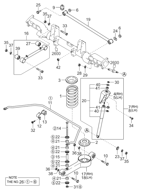 2004 Kia Sedona Bracket Assembly-S/A, RH Diagram for 0K53A28020A