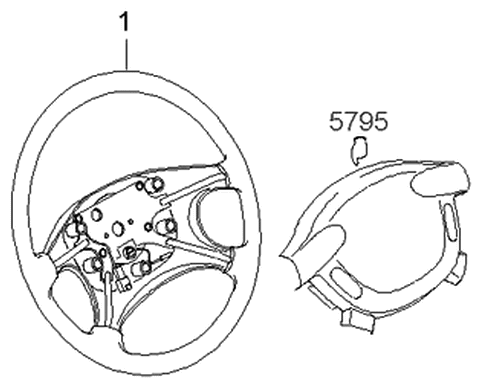 2004 Kia Sedona Steering Wheel Body Diagram for 0K53N3298050