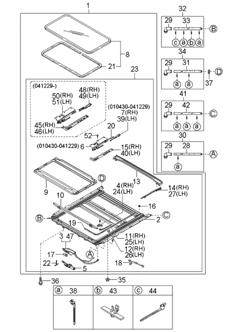 2004 Kia Sedona Sunroof Diagram