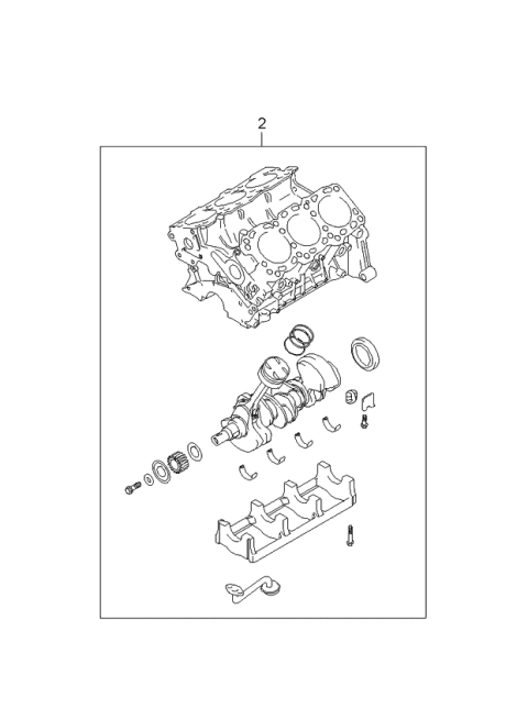 2001 Kia Sedona Short Engine & Gasket Set Diagram 2