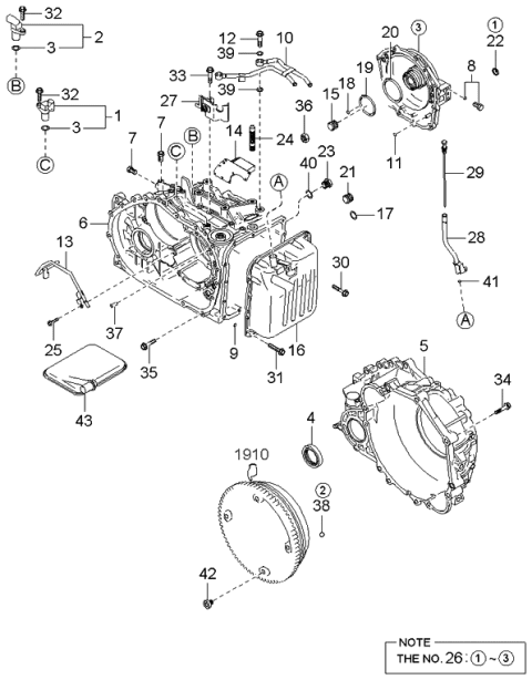 2004 Kia Sedona Transmission Case & Main Control Diagram