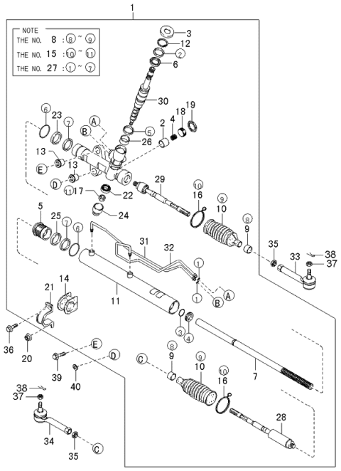 2002 Kia Sedona Steering Gear Box Diagram