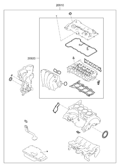 2024 Kia Seltos Engine Gasket Kit Diagram 2