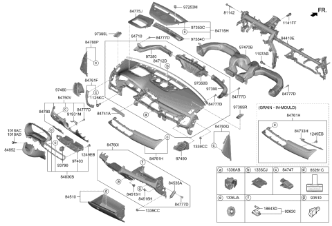 2021 Kia Seltos Bezel-Glove Box STRI Diagram for 84764Q5000