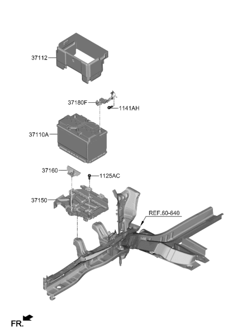 2021 Kia Seltos Insulation Pad-BATTE Diagram for 37112F2700